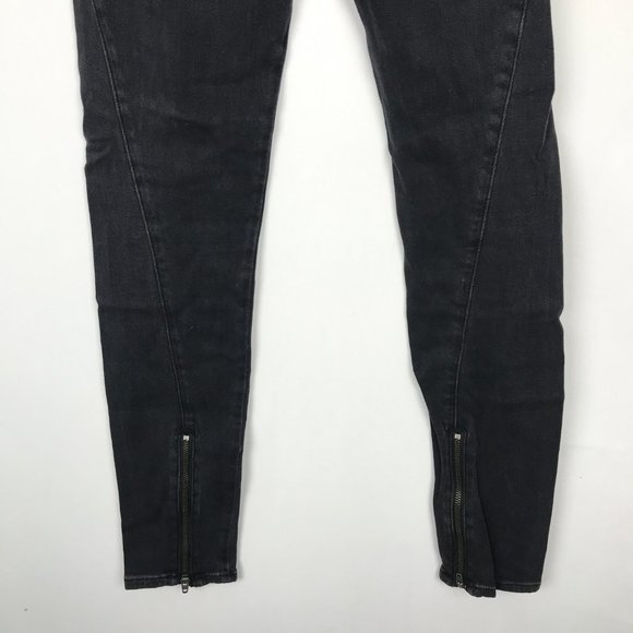 [3 for $15] Rag & Bone Justine Zipper Skinny Jeans Black Grey 25 - Picture 7 of 8